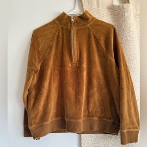 Madewell MWL Velvet Quarter Zip